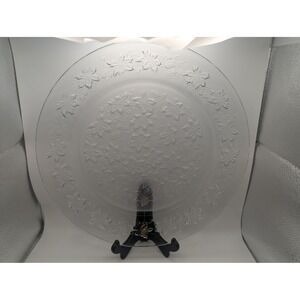Princess House Fantasia 13" Large Round Crystal Platter Plate Frosted